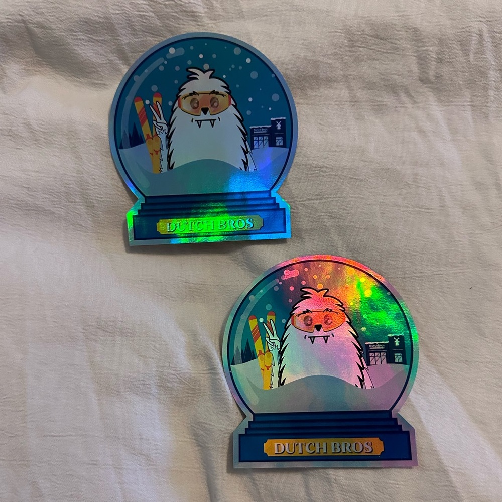 Holiday Holographic Dutch Bros Stickers
